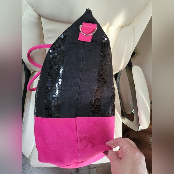 Victoria's Secret Black and Pink Sequin Tote - Picture 6 of 9